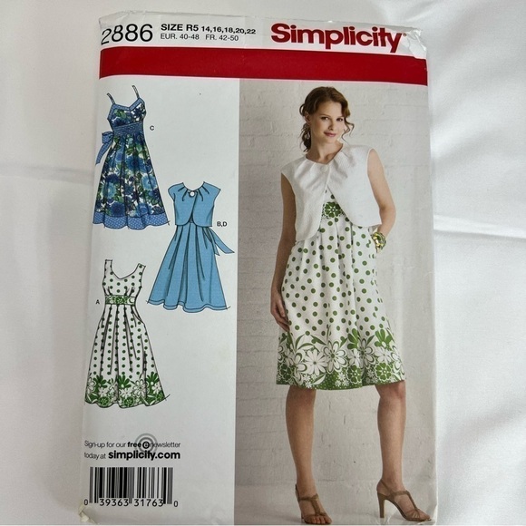 Simplicity Sewing patterns 2886 size 14-22 spring and summer dress - Picture 1 of 6